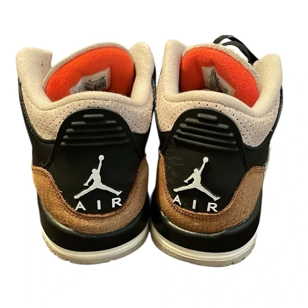 Nike Boy's Air Jordan 3 Retro (GS) Black/Rush Orange - Fossil Stone Size 5Y‎